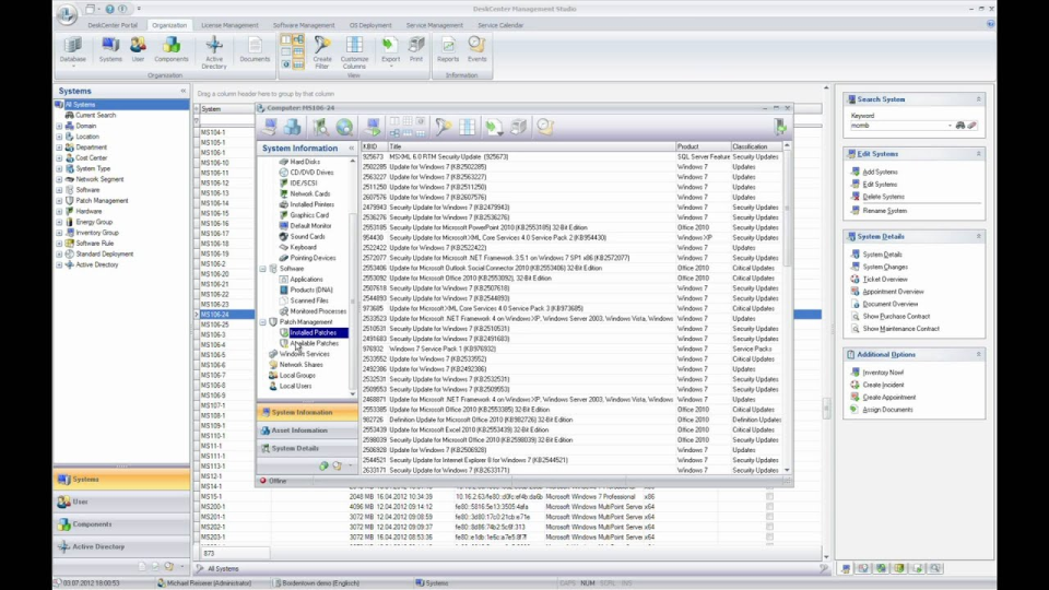 screenshot of Deskcenter Management Suite